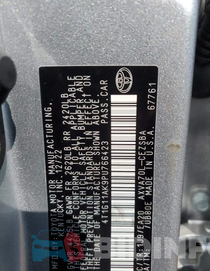 4T1G11AK9PU766423 Photo# 13