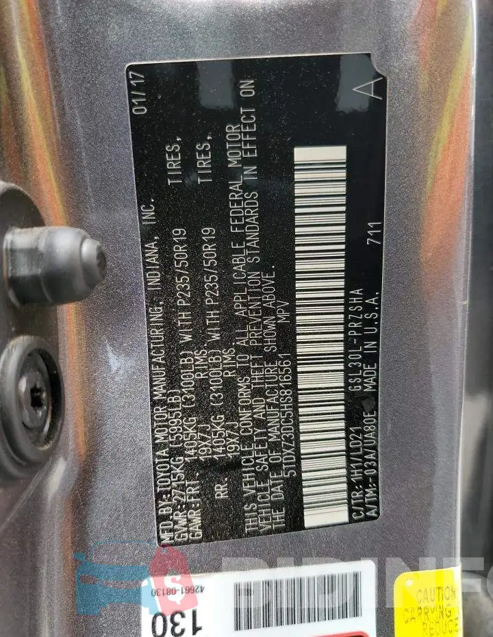 5TDXZ3DC5HS816561 Photo# 13