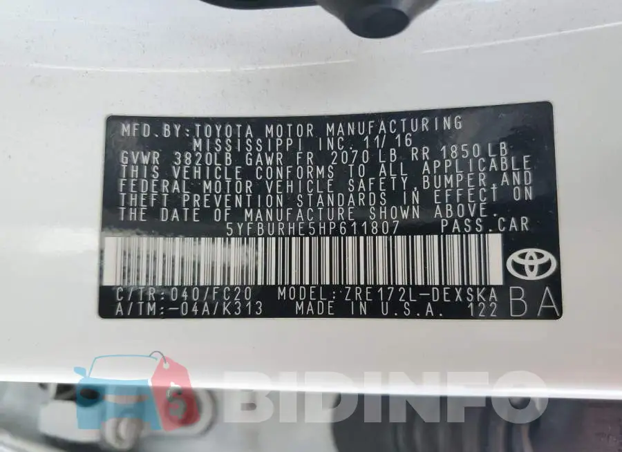 5YFBURHE5HP611807 Photo# 12