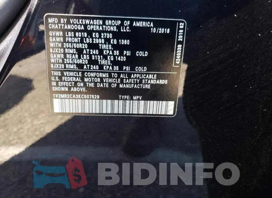 1V2MR2CA3KC507529 Photo# 13