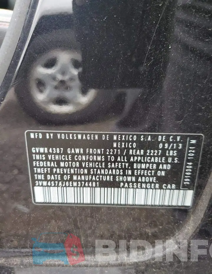 3VW4S7AJ6EM374481 Photo# 12