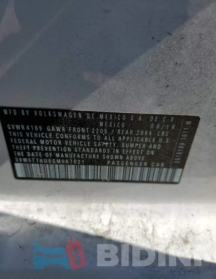 3VW5T7AU6GM067021 Photo# 13