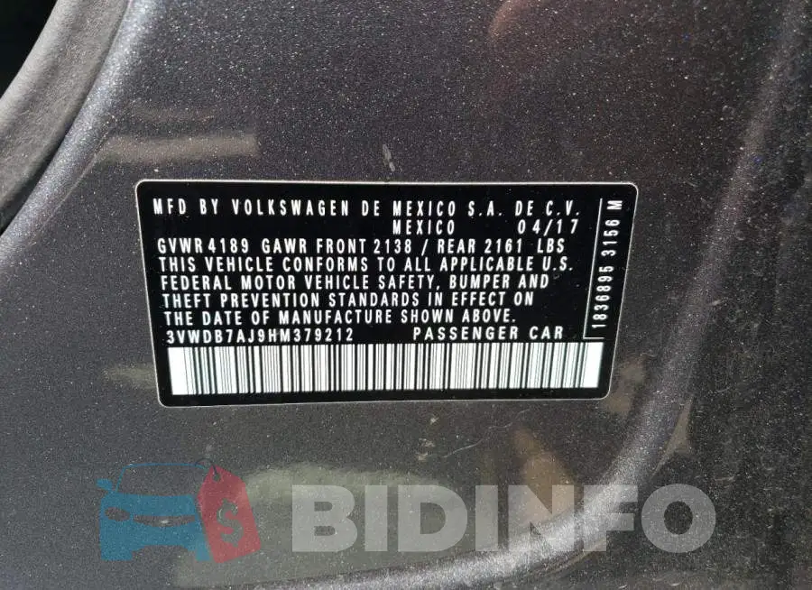3VWDB7AJ9HM379212 Photo# 12