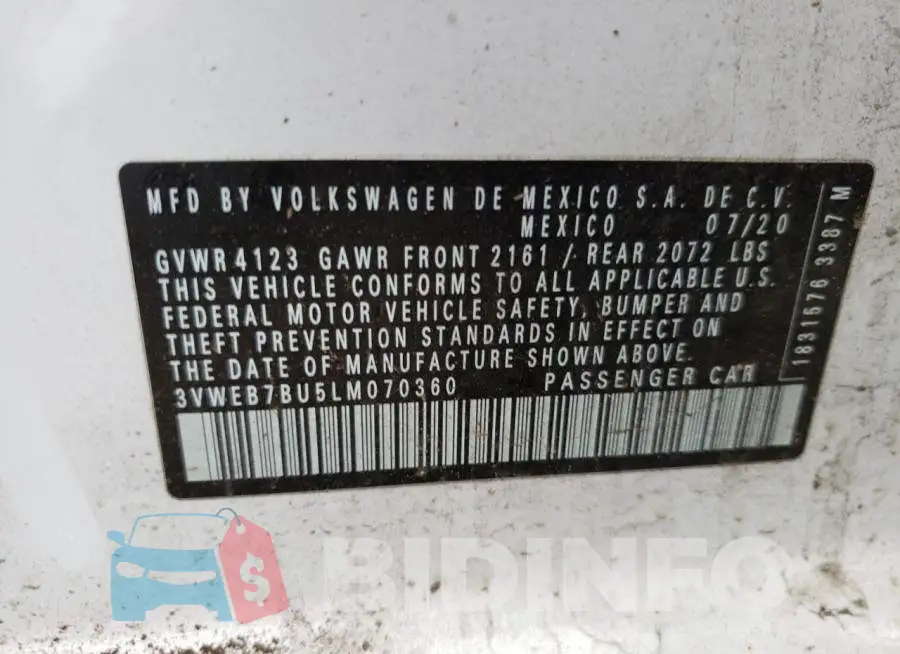 3VWEB7BU5LM070360 Photo# 12
