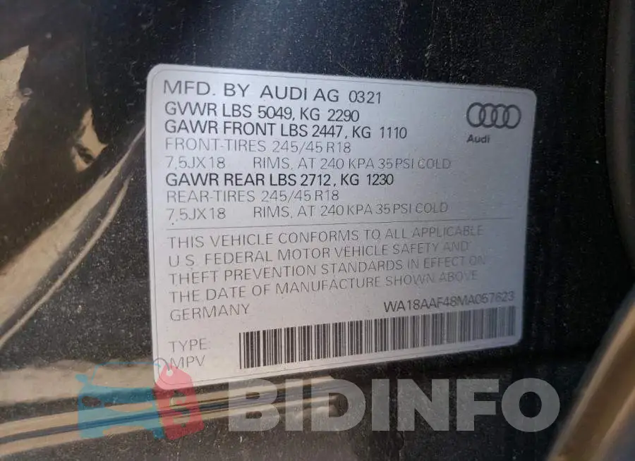 WA18AAF48MA057623 Photo# 12