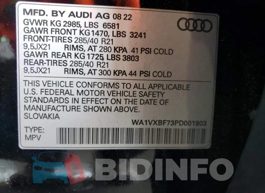 WA1VXBF73PD001903 Photo# 13
