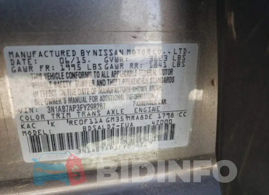 3N1AB7AP3FY298287 Photo# 12