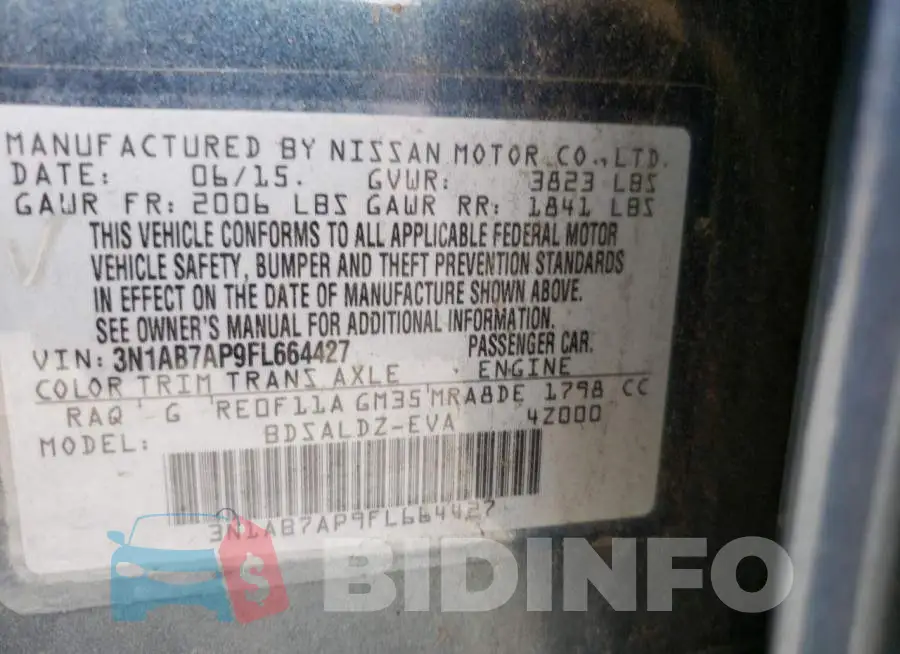 3N1AB7AP9FL664427 Photo# 12