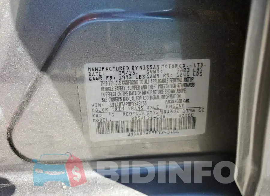 3N1AB7AP9FY343166 Photo# 12