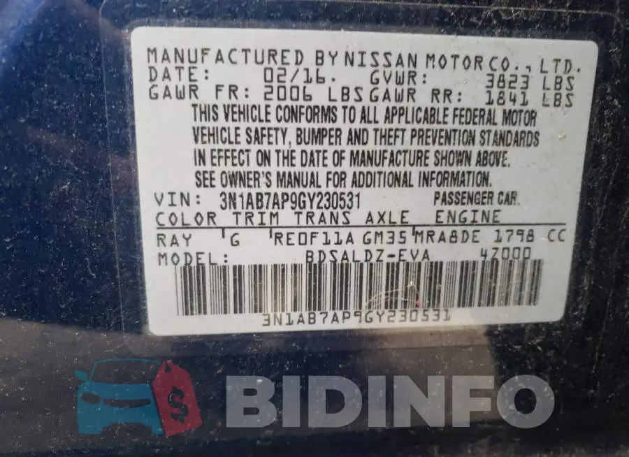 3N1AB7AP9GY230531 Photo# 13