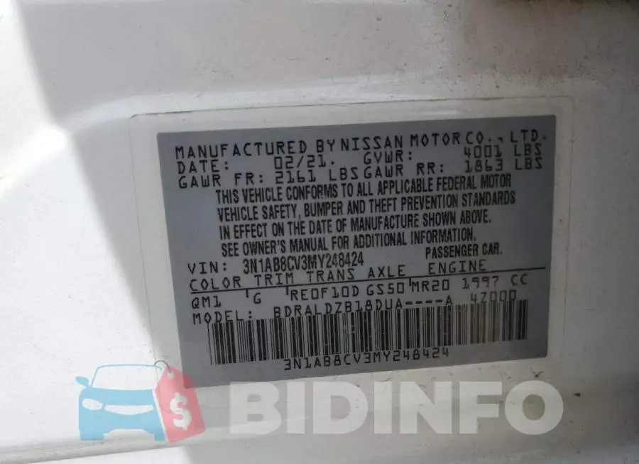 3N1AB8CV3MY248424 Photo# 12