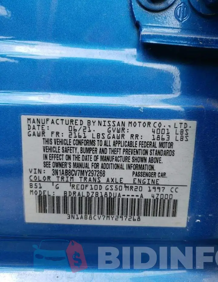 3N1AB8CV7MY297268 Photo# 13