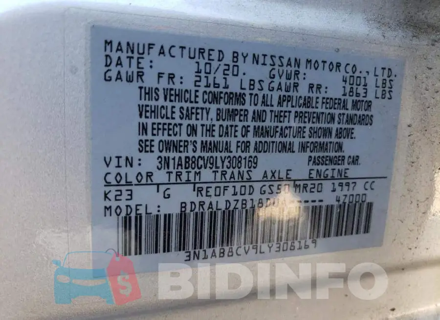 3N1AB8CV9LY308169 Photo# 12
