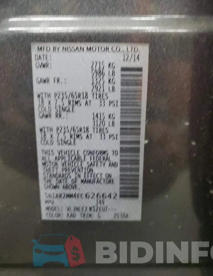 5N1AR2MM4FC626642 Photo# 13