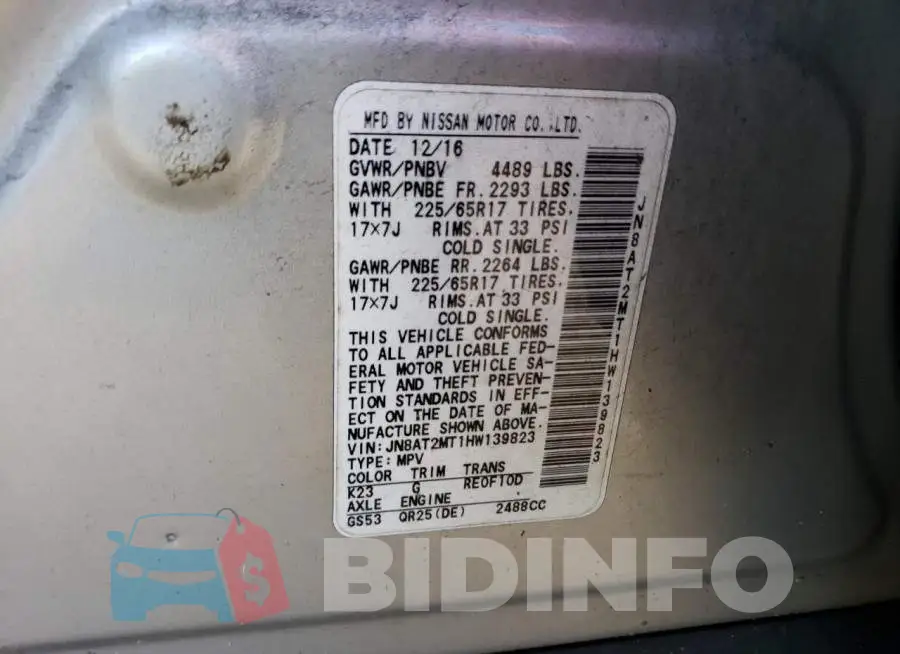 JN8AT2MT1HW139823 Photo# 13