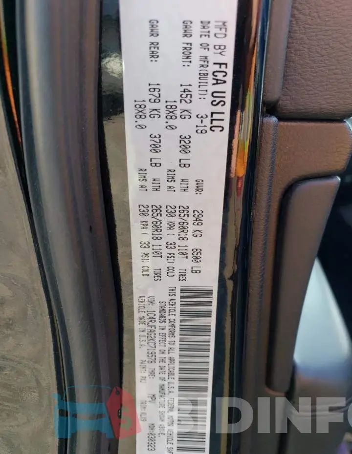 1C4RJFAG2KC719576 Photo# 13