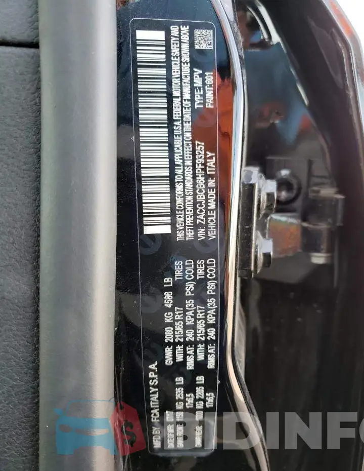 ZACCJBCB6HPF93257 Photo# 12