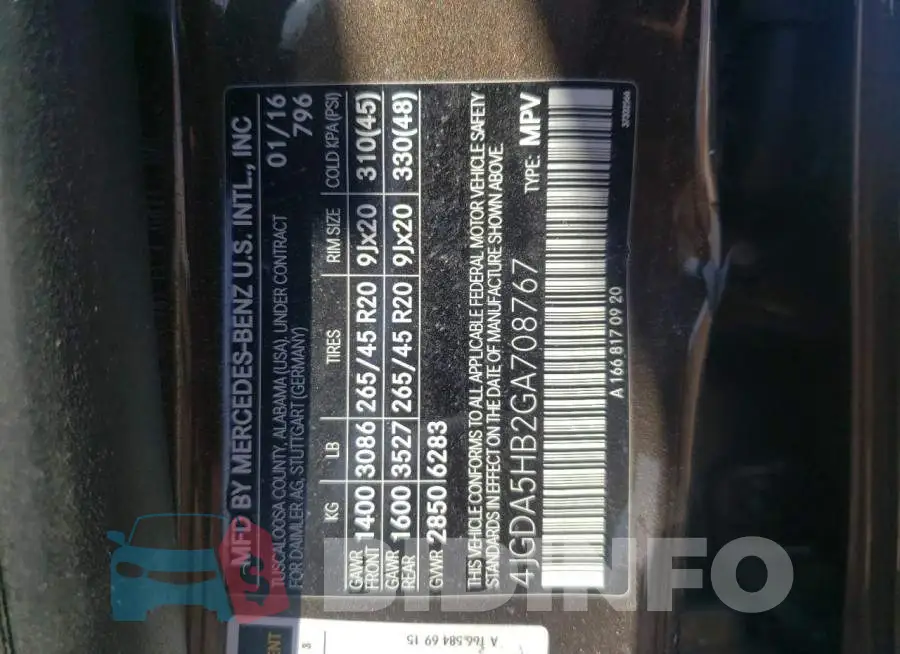 4JGDA5HB2GA708767 Photo# 13