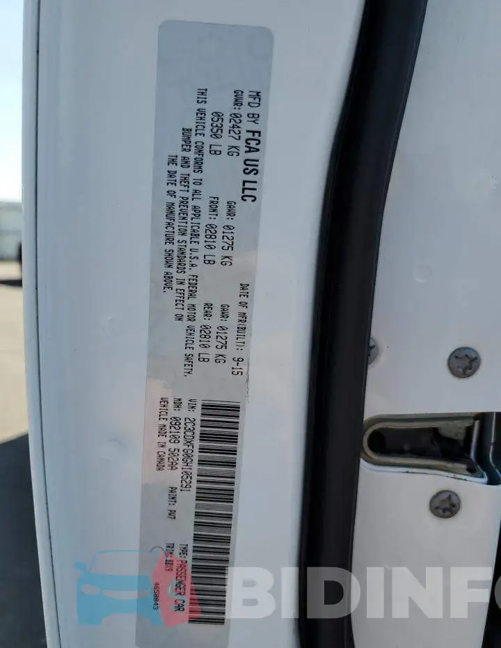 2C3CDXFG0GH105291 Photo# 12