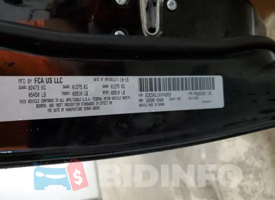 2C3CDXGJ1KH742659 Photo# 13