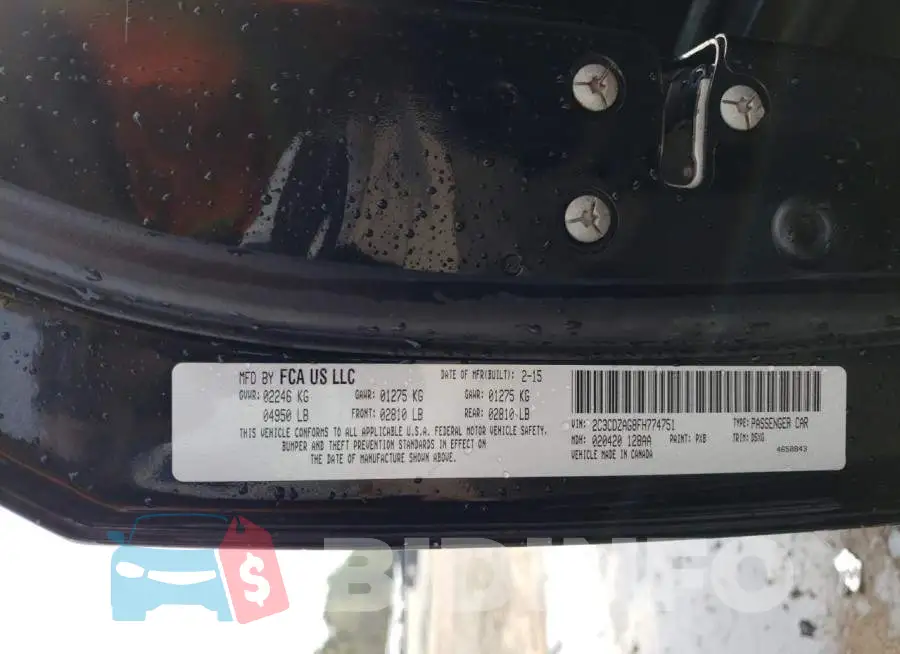 2C3CDZAG8FH774751 Photo# 13