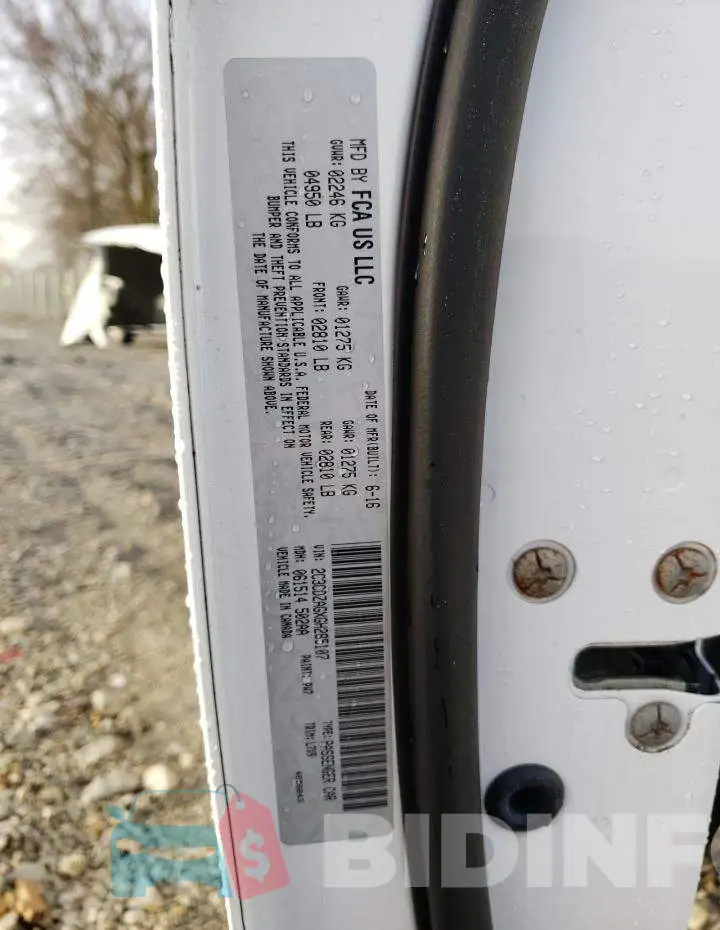 2C3CDZAGXGH285107 Photo# 12