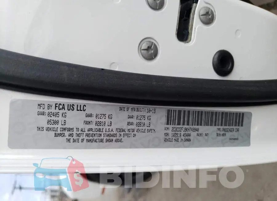 2C3CDZFJ9KH749940 Photo# 12