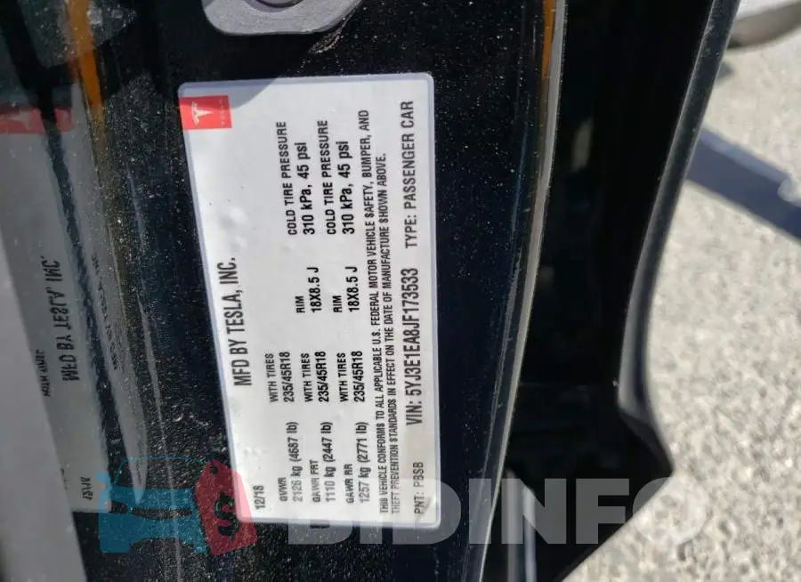 5YJ3E1EA8JF173533 Photo# 13