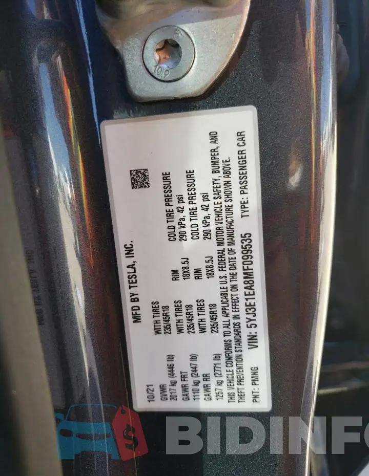 5YJ3E1EA8MF099535 Photo# 12