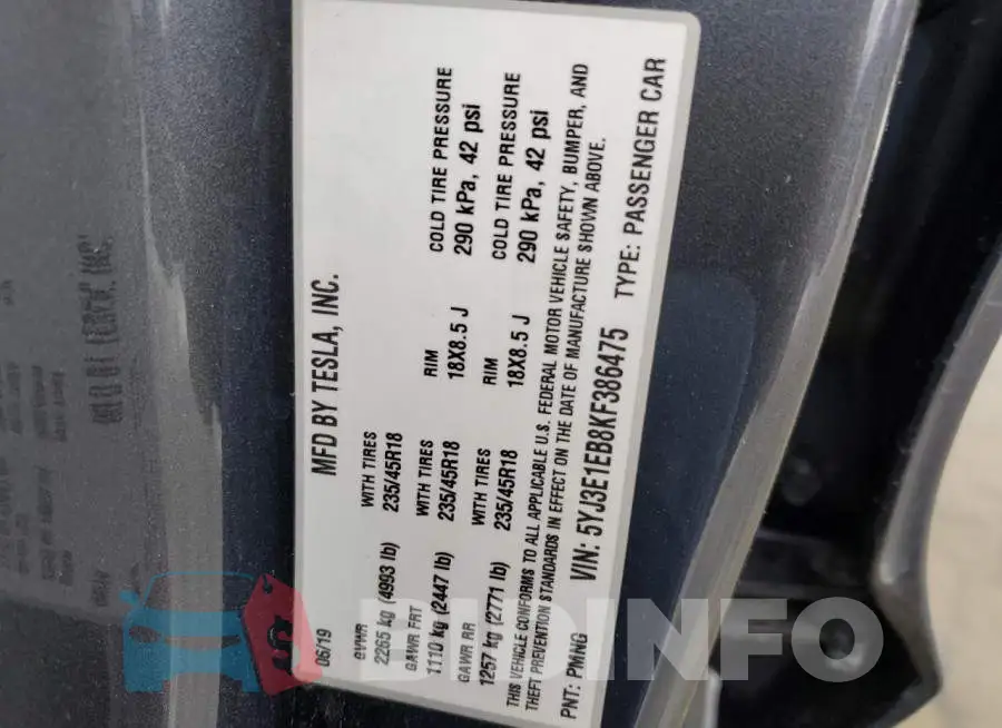 5YJ3E1EB8KF386475 Photo# 12