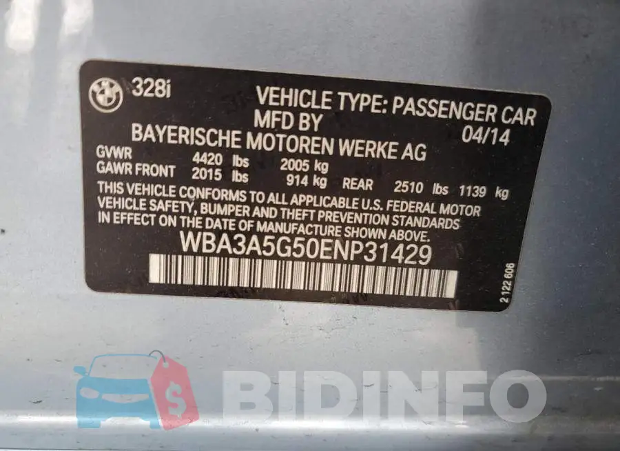 WBA3A5G50ENP31429 Photo# 12