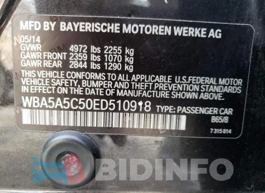 WBA5A5C50ED510918 Photo# 12