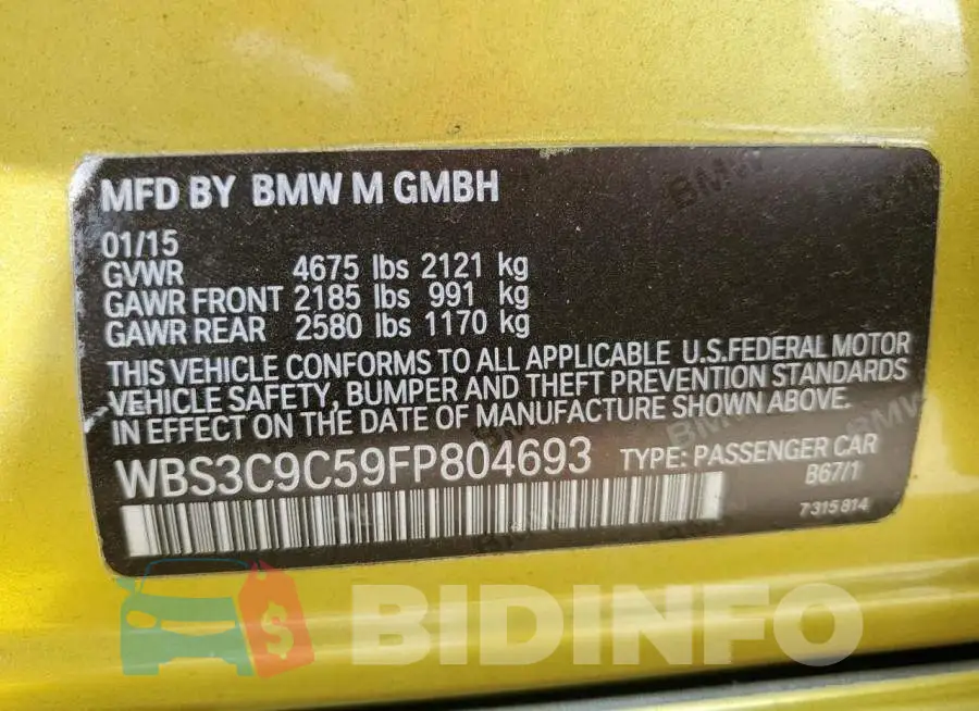 WBS3C9C59FP804693 Photo# 12