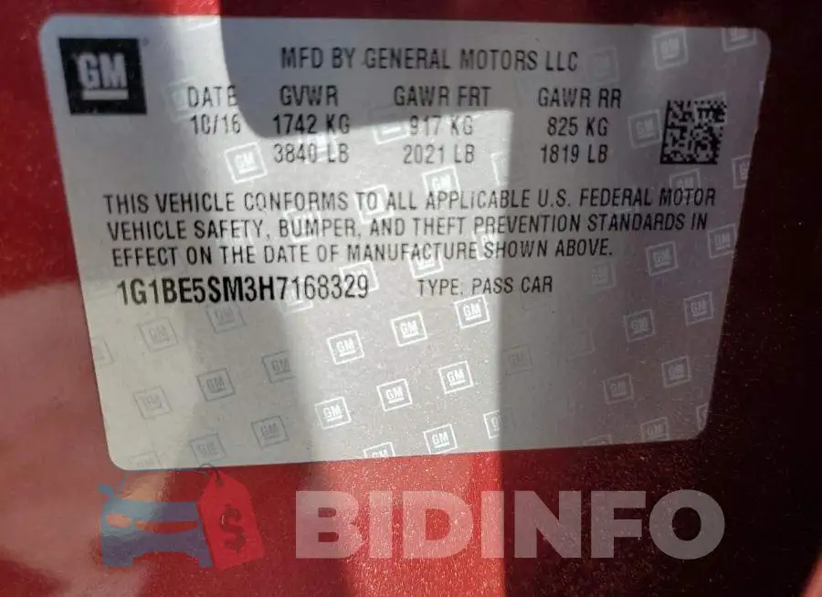 1G1BE5SM3H7168329 Photo# 12