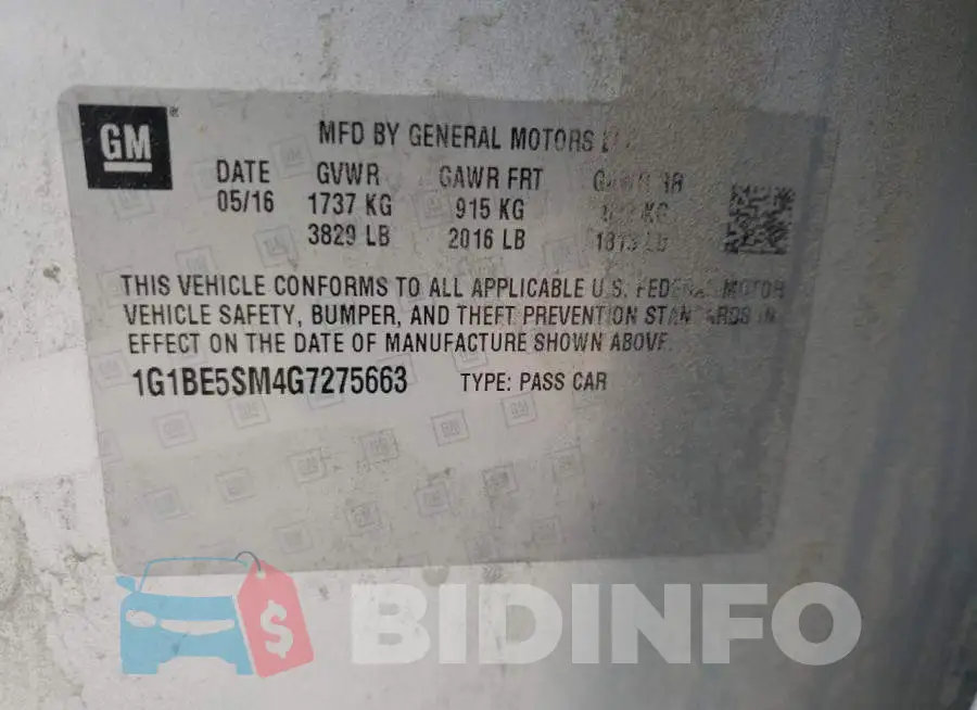 1G1BE5SM4G7275663 Photo# 13
