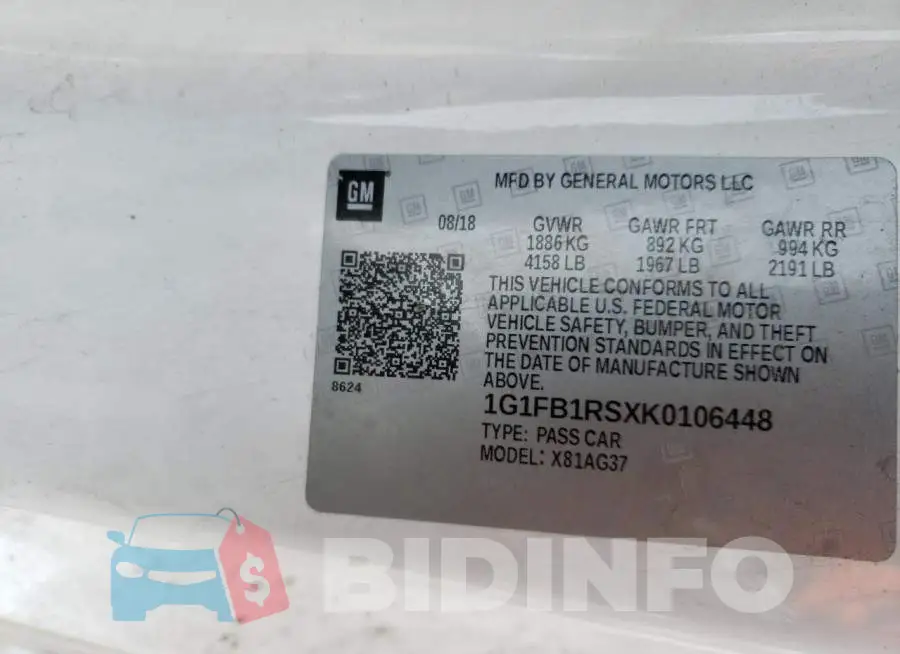 1G1FB1RSXK0106448 Photo# 12