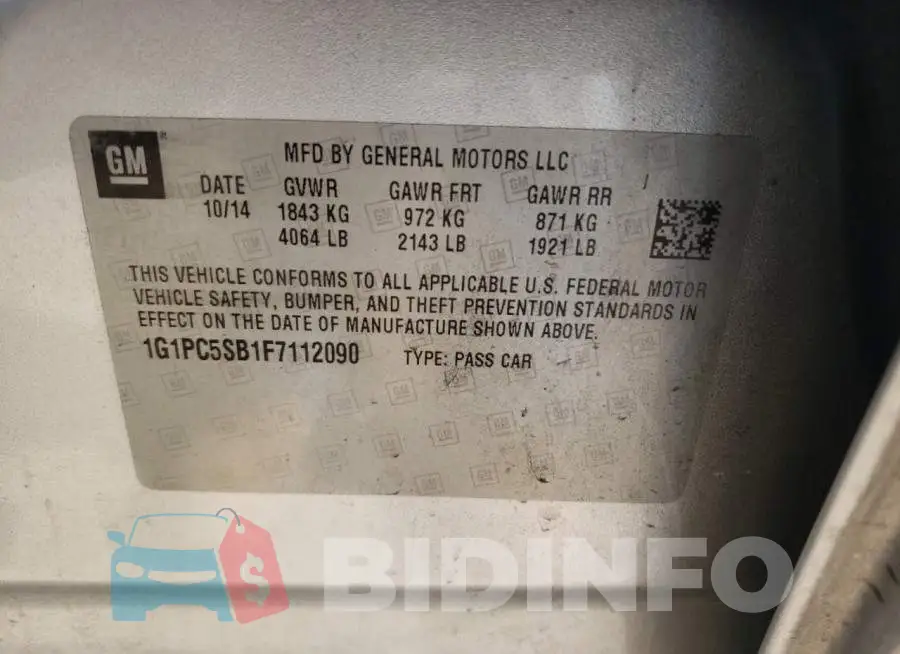 1G1PC5SB1F7112090 Photo# 10