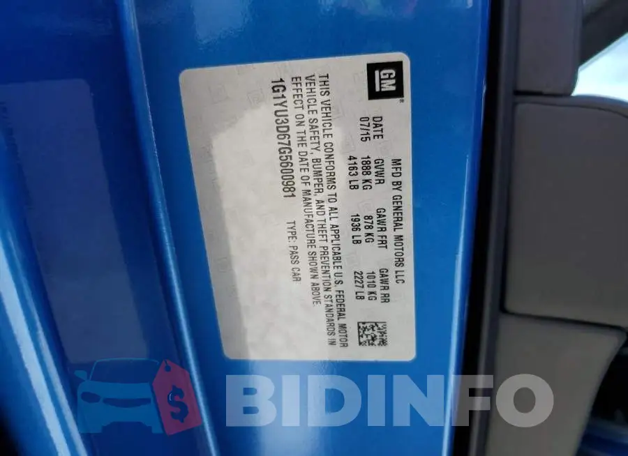 1G1YU3D67G5600981 Photo# 10