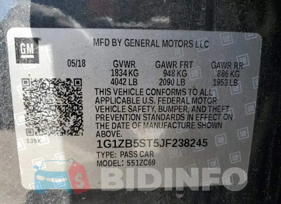 1G1ZB5ST5JF238245 Photo# 13