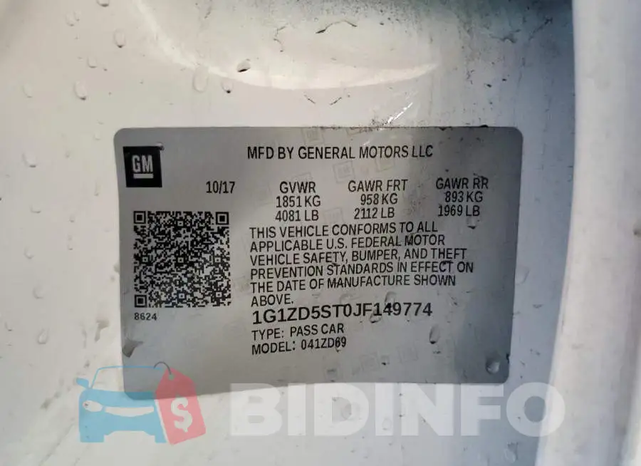 1G1ZD5ST0JF149774 Photo# 12