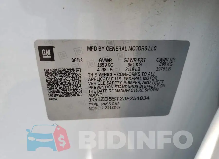 1G1ZD5ST2JF254834 Photo# 12