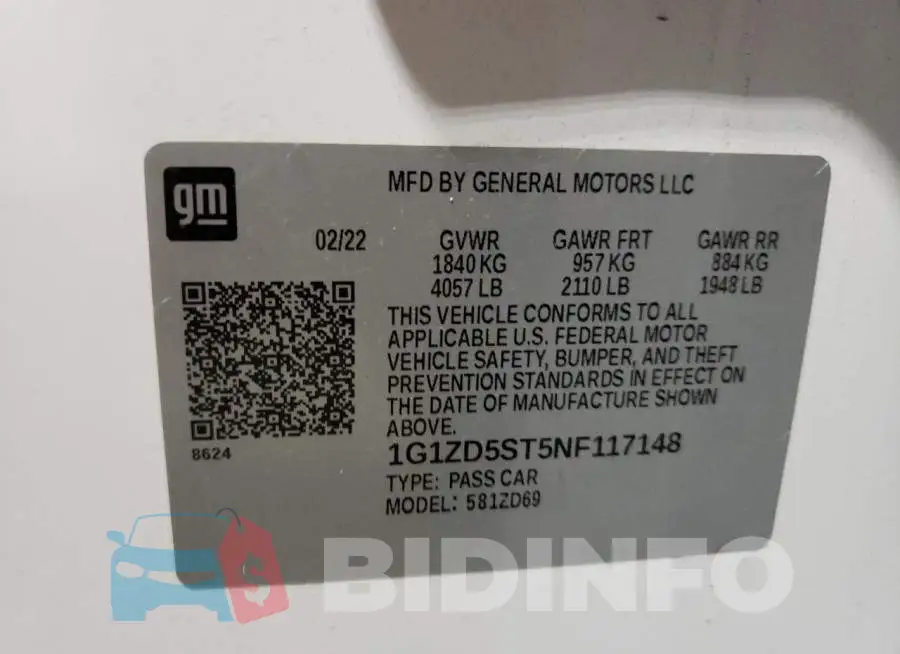 1G1ZD5ST5NF117148 Photo# 12