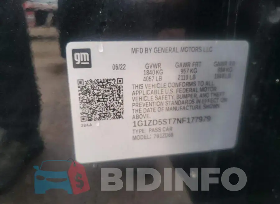 1G1ZD5ST7NF177979 Photo# 12