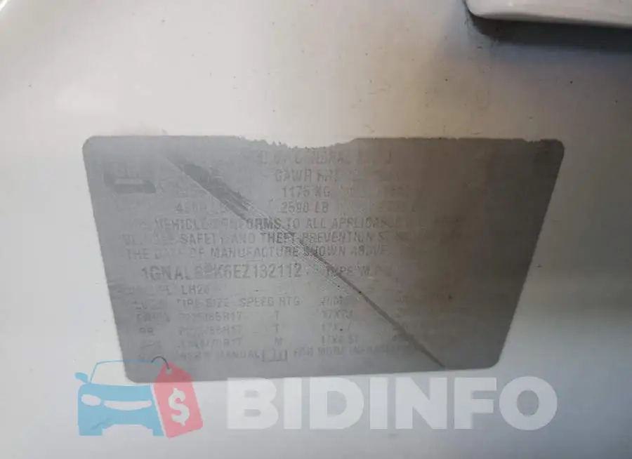 1GNALBEK6EZ132112 Photo# 13