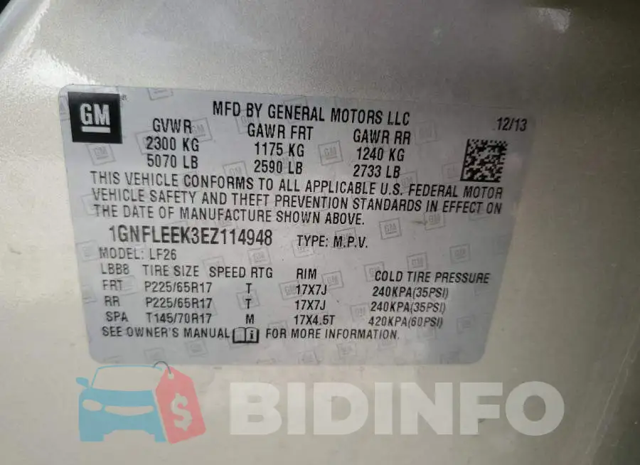 1GNFLEEK3EZ114948 Photo# 13