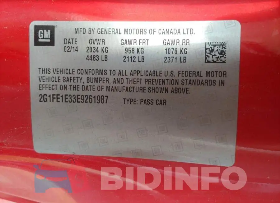 2G1FE1E33E9261987 Photo# 10