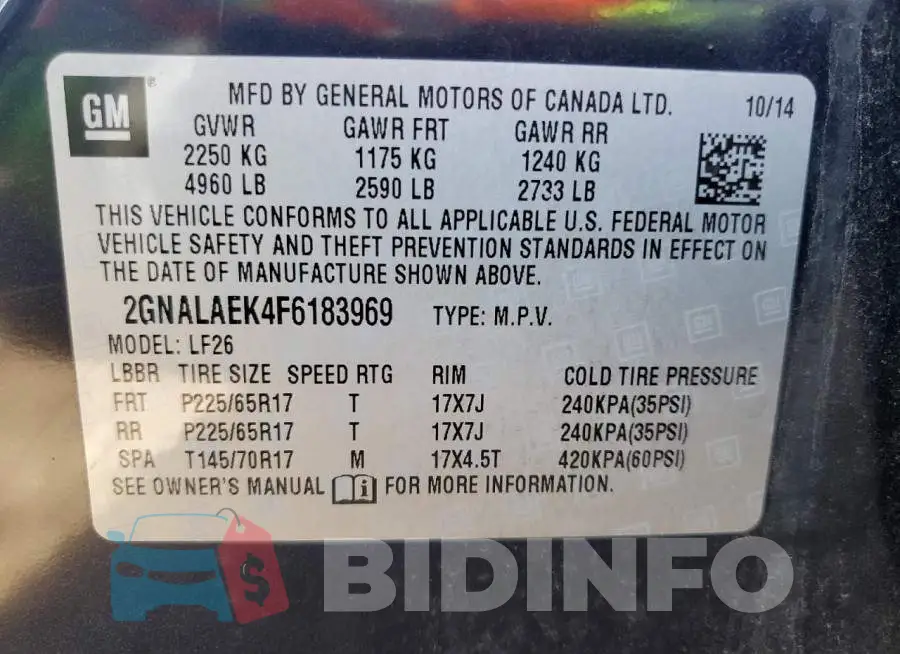2GNALAEK4F6183969 Photo# 13