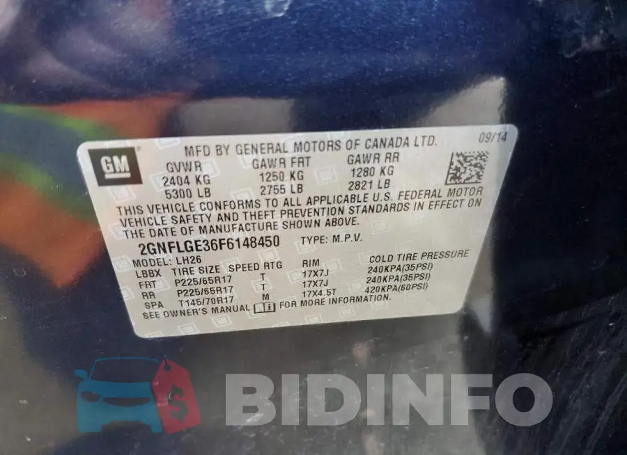 2GNFLGE36F6148450 Photo# 13