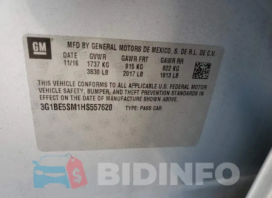 3G1BE5SM1HS557620 Photo# 13