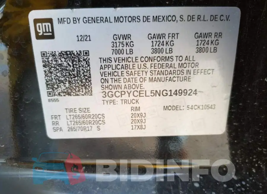 3GCPYCEL5NG149924 Photo# 12